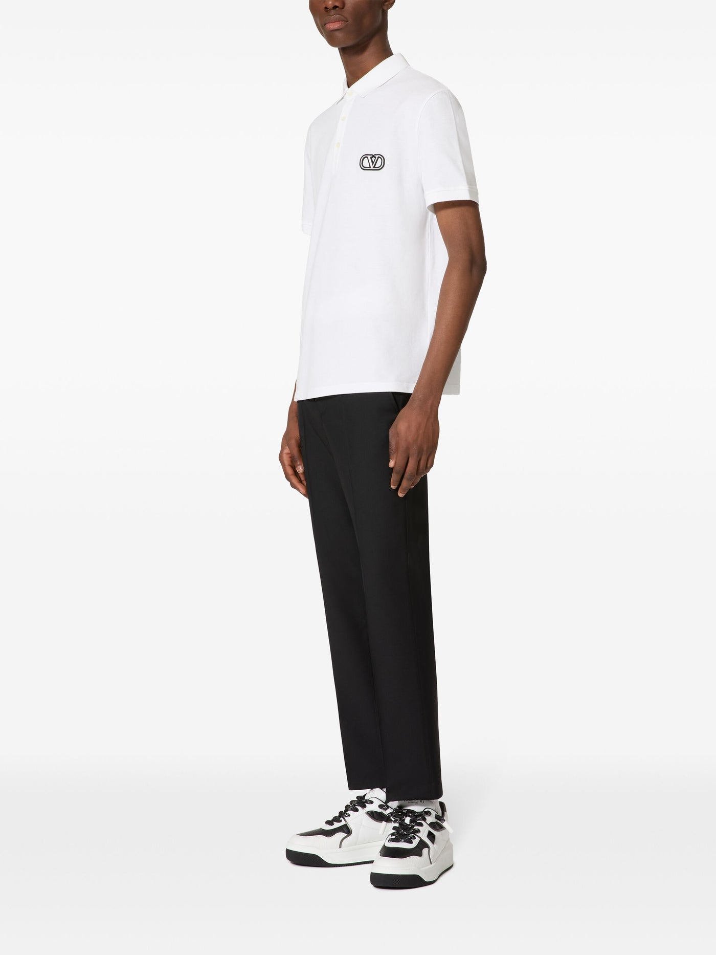 Valentino VLOGO Signature Patch Polo in White