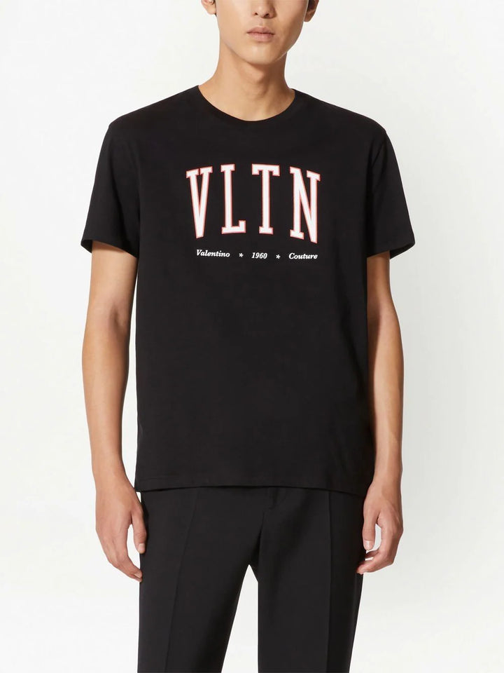 Valentino VLTN Print College Logo T-Shirt in Black – TheDesignerBox