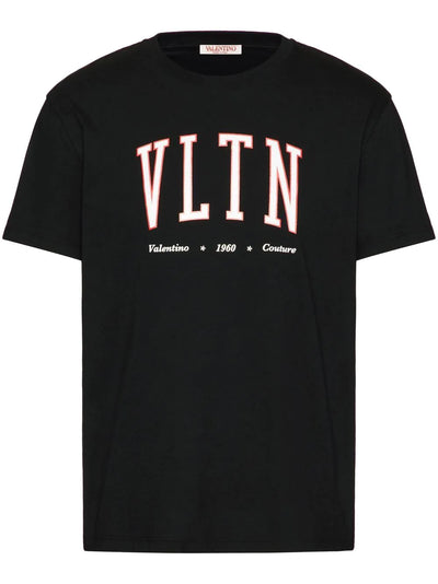 Valentino VLTN Print College Logo T-Shirt in Black