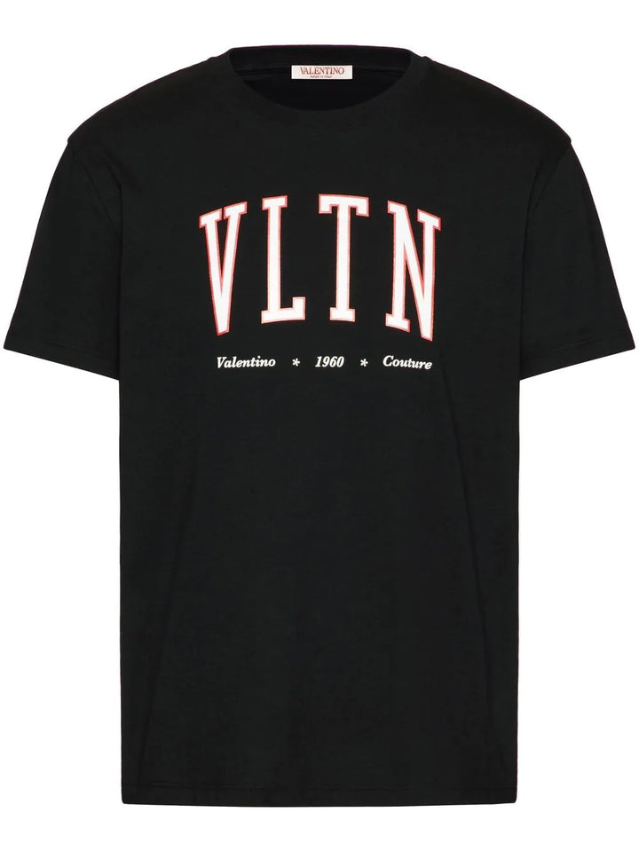 Valentino VLTN Print College Logo T-Shirt in Black – TheDesignerBox