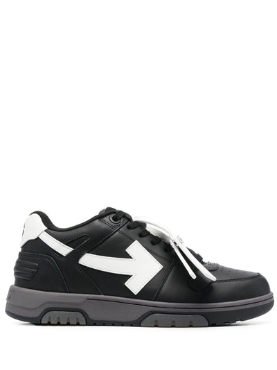 Off-White Out of Office Calf Leather Trainers in Black/White