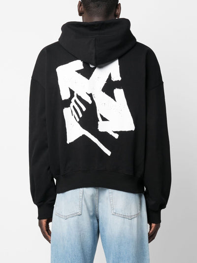 Off-White Hand Arrow Logo Hoodie in Black