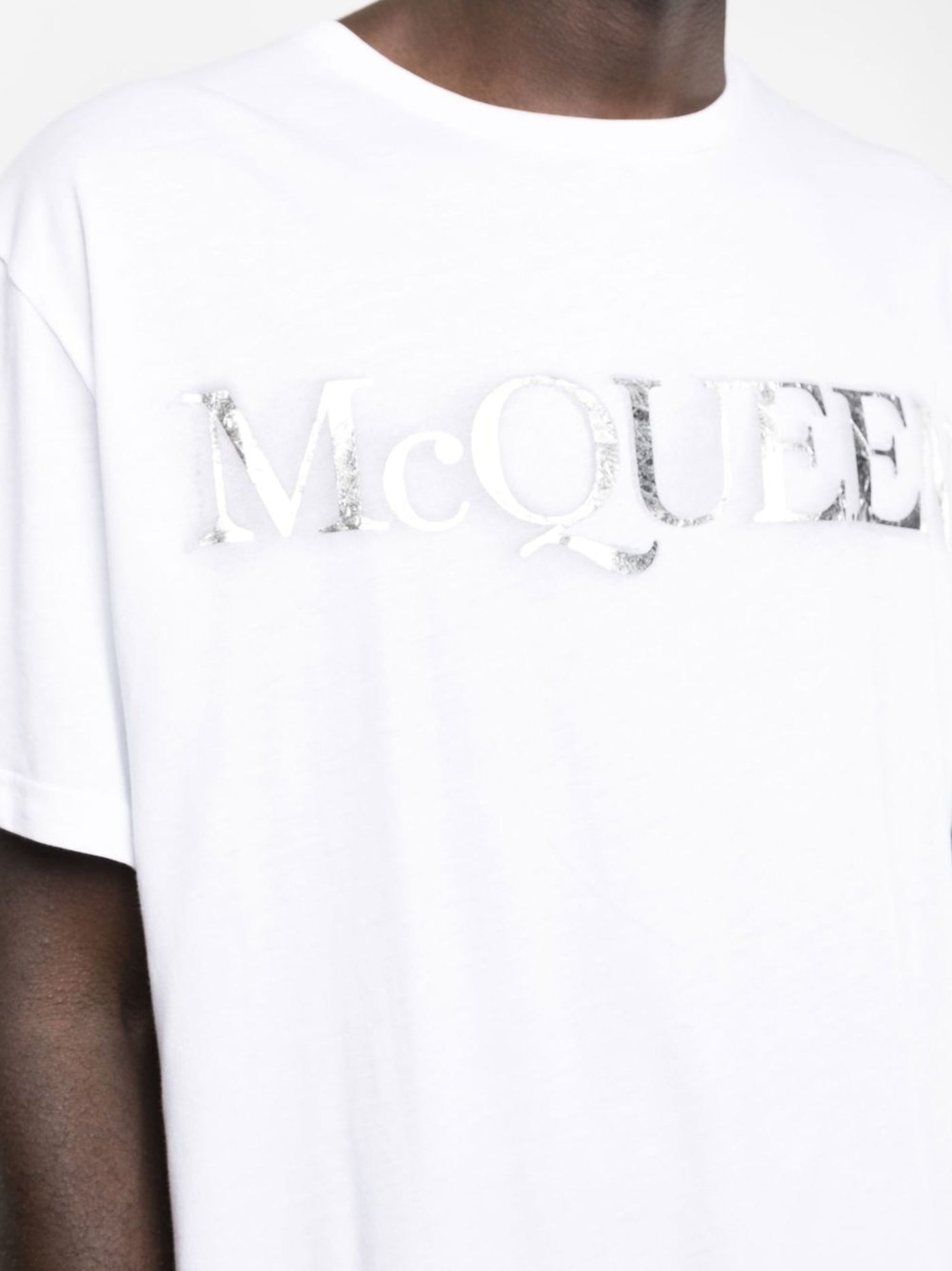 Alexander McQueen – Weißes T-Shirt mit Spray Crush-Logo-Print