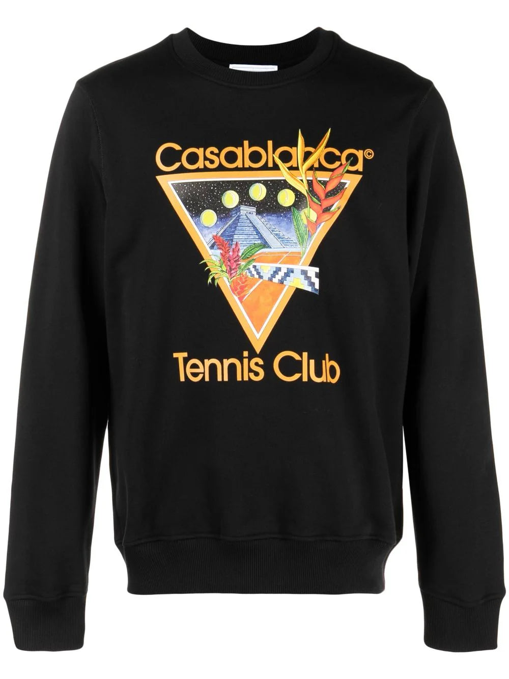 Casablanca Tennis Club Icon Printed Sweatshirt in Black