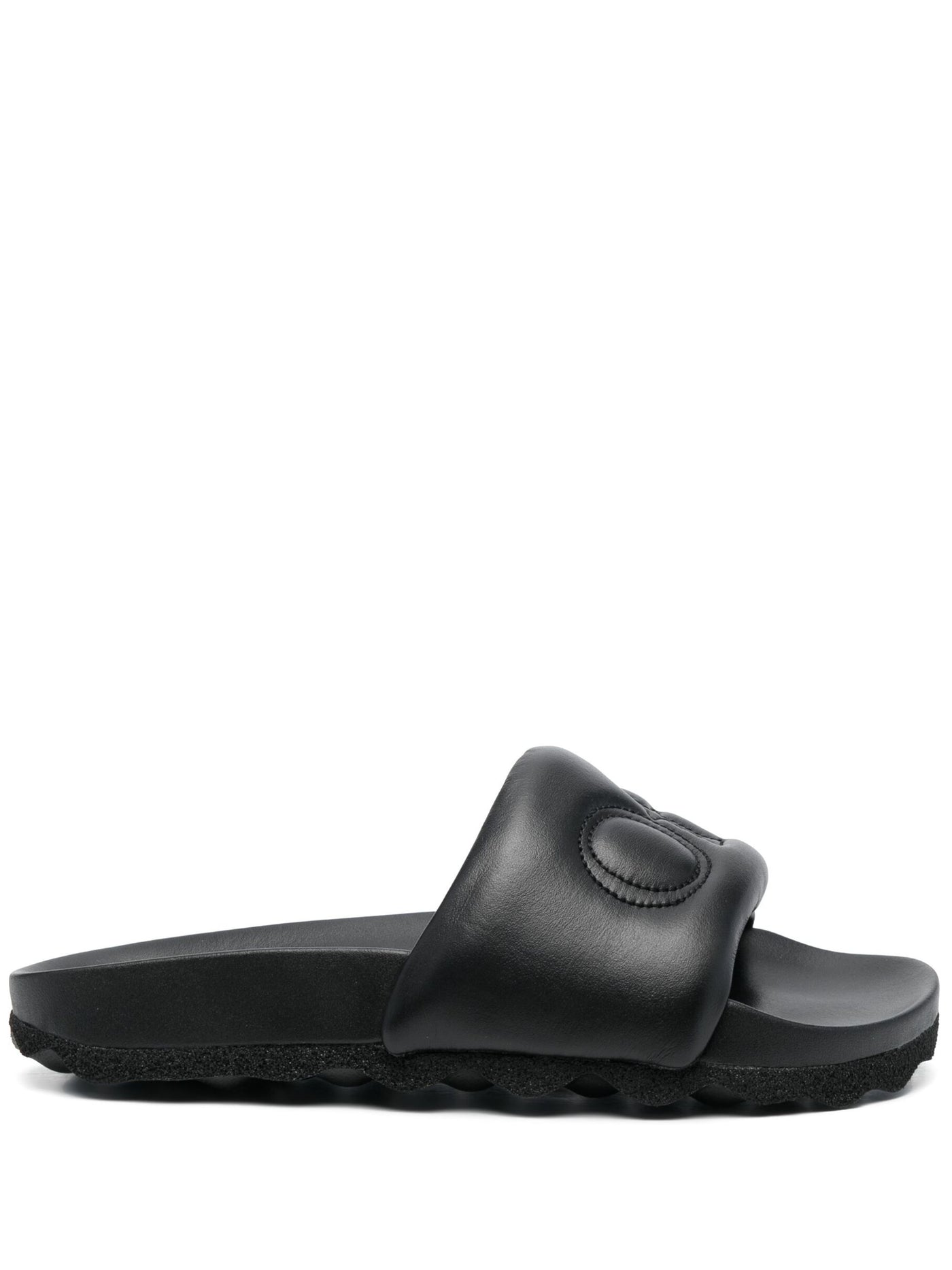 Off-White Bookish Leather Sliders in Black