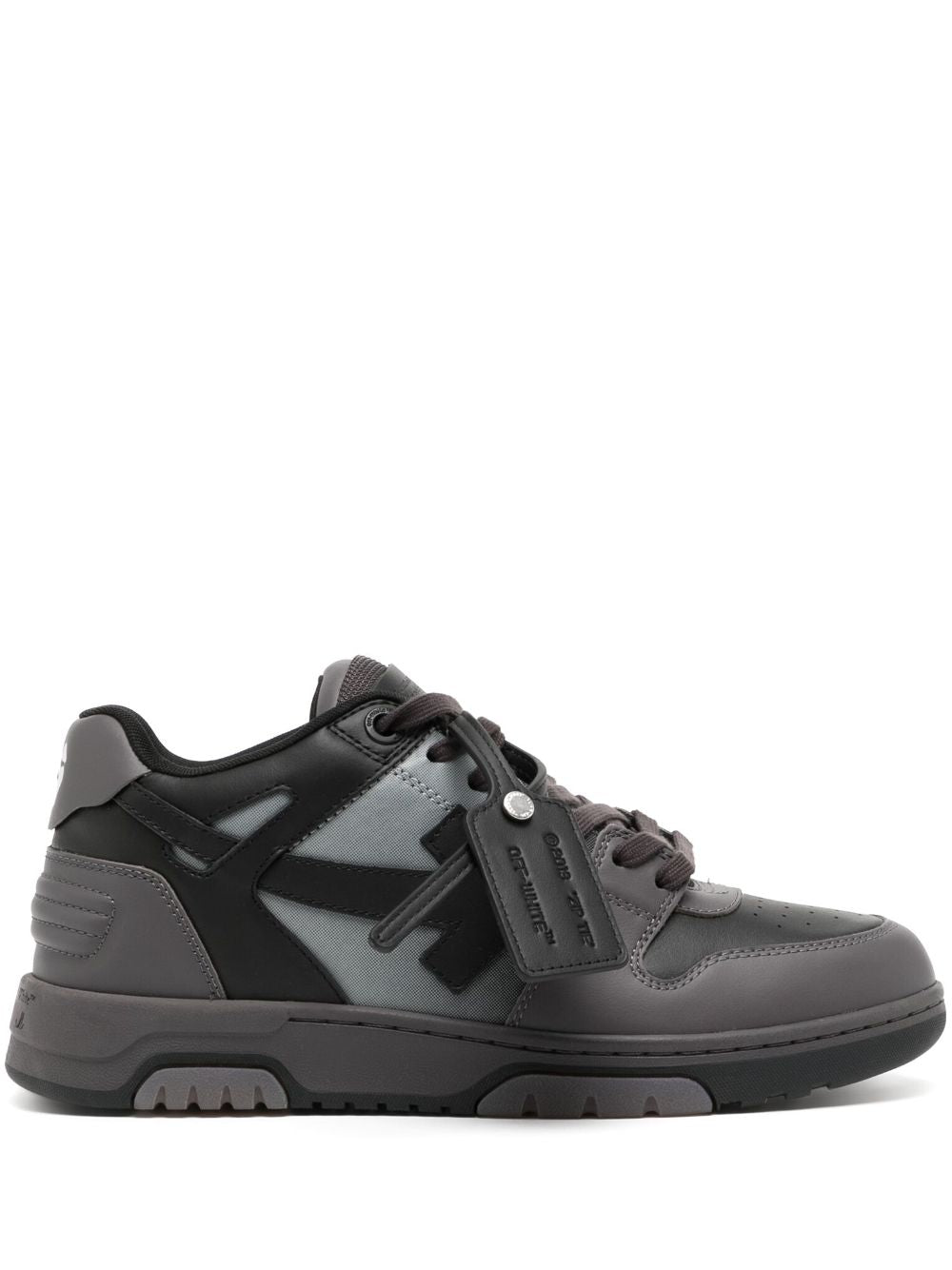 Off-White Out of Office Leather Gradient Black Trainers in Light Grey