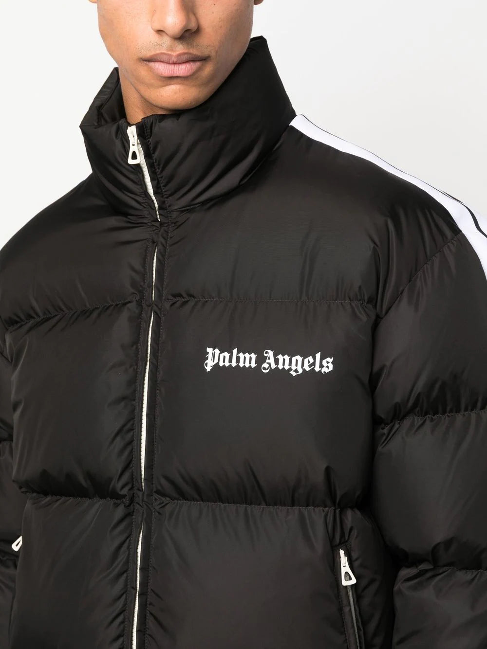 Palm Angels Classic Logo-print Padded Down Jacket in Black
