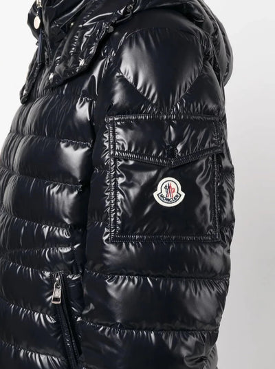 Moncler Lauros Logo Padded Down Coat in Black