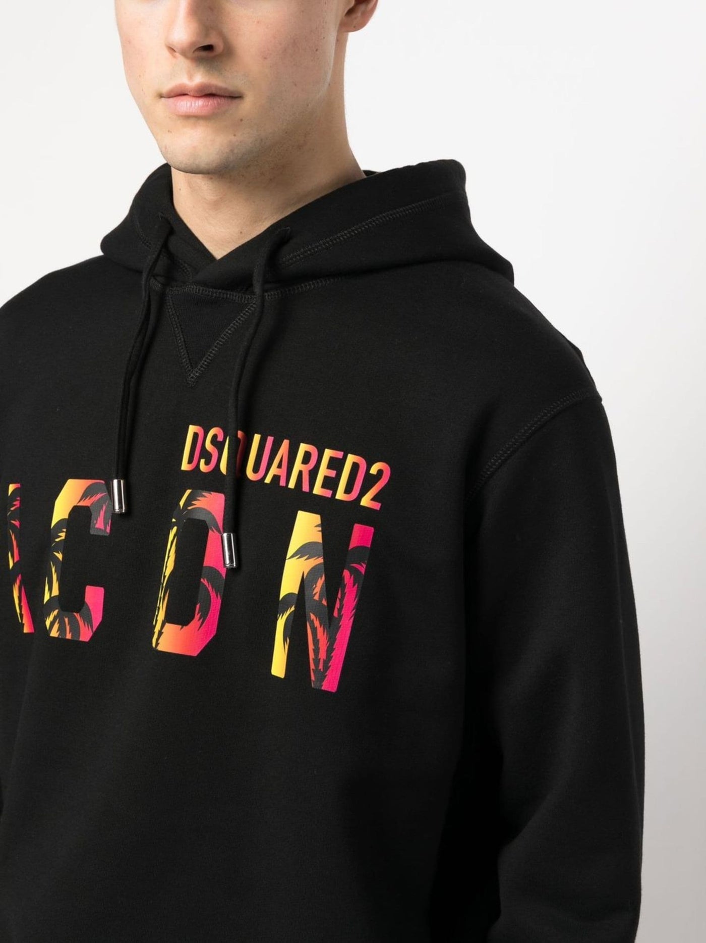 Dsquared2 Icon Tropical logo printed Hoodie in Black