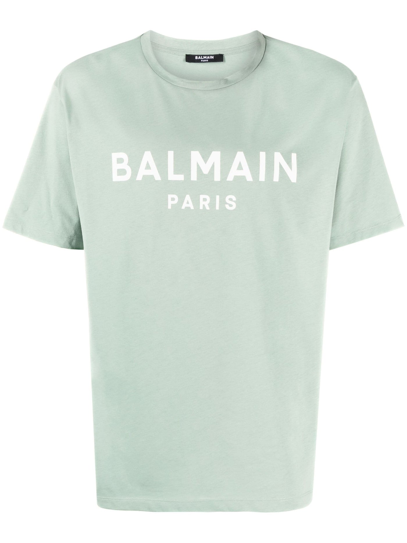 Balmain Paris Print Logo T-Shirt in Aqua Green