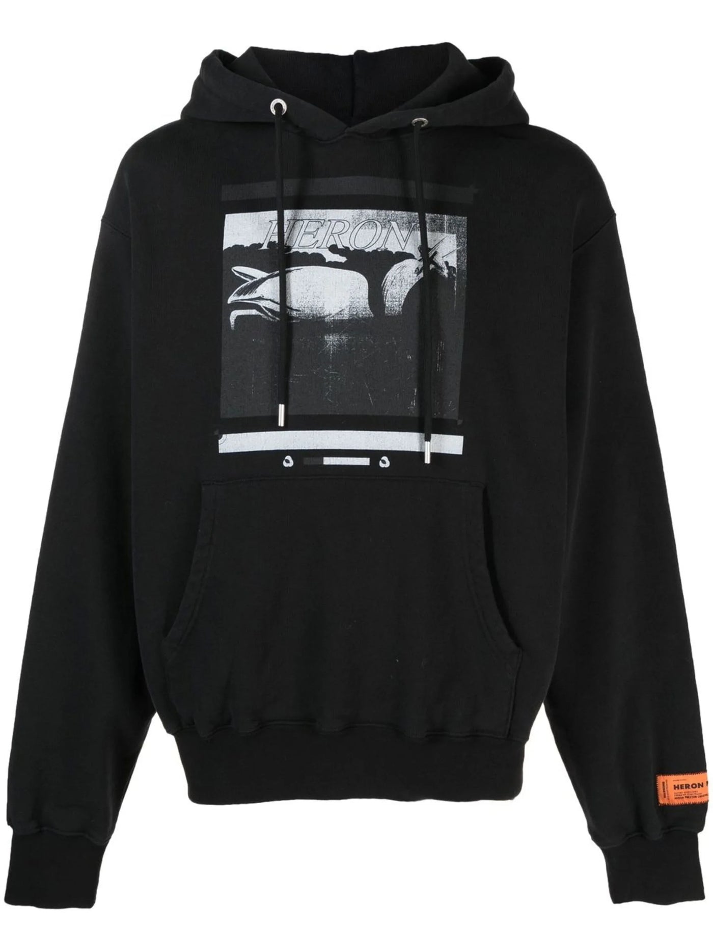 Heron Preston Misprinted Heron Hoodie Black