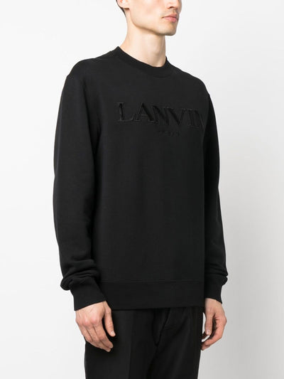 Schwarzes Sweatshirt mit Logo-Stickerei von Lanvin Paris