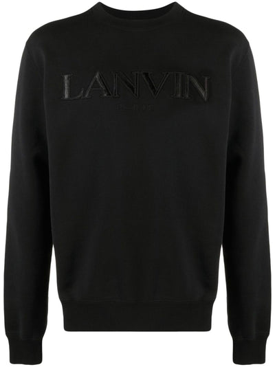 Schwarzes Sweatshirt mit Logo-Stickerei von Lanvin Paris