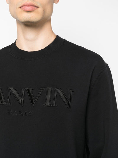 Schwarzes Sweatshirt mit Logo-Stickerei von Lanvin Paris