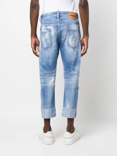 Dsquared2 – Zerrissene Jeans im Used-Look in Hellblau 