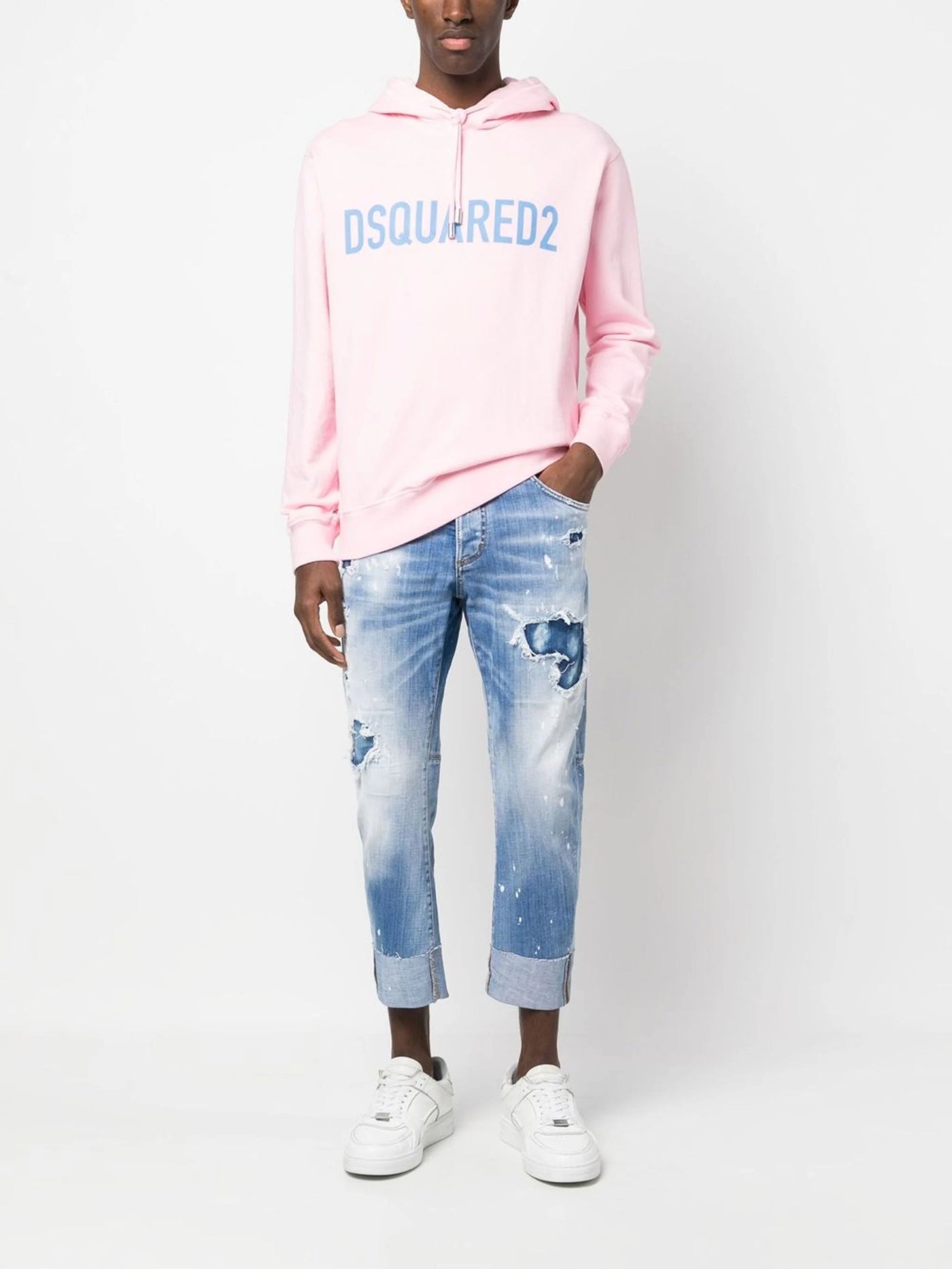 Dsquared2 Distressed Ripped Jeans in Light blue