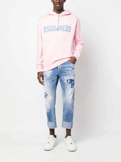 Dsquared2 – Zerrissene Jeans im Used-Look in Hellblau 