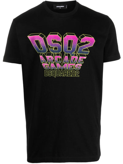 Dsquared2 DSQ2 Arcade Games Printed Black T-Shirt