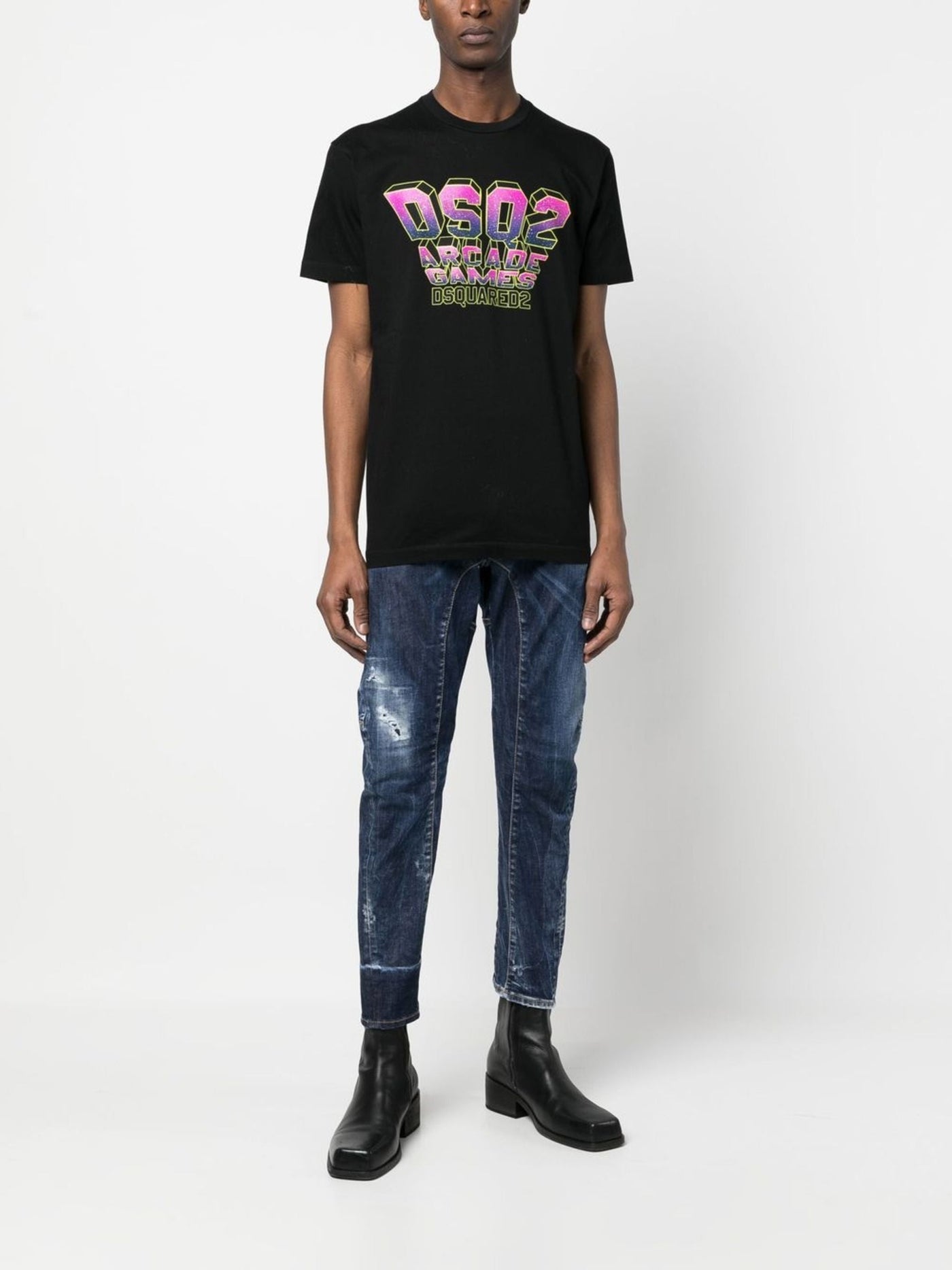 Dsquared2 DSQ2 Arcade Games Printed Black T-Shirt