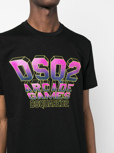 Dsquared2 DSQ2 Arcade Games Printed Black T-Shirt