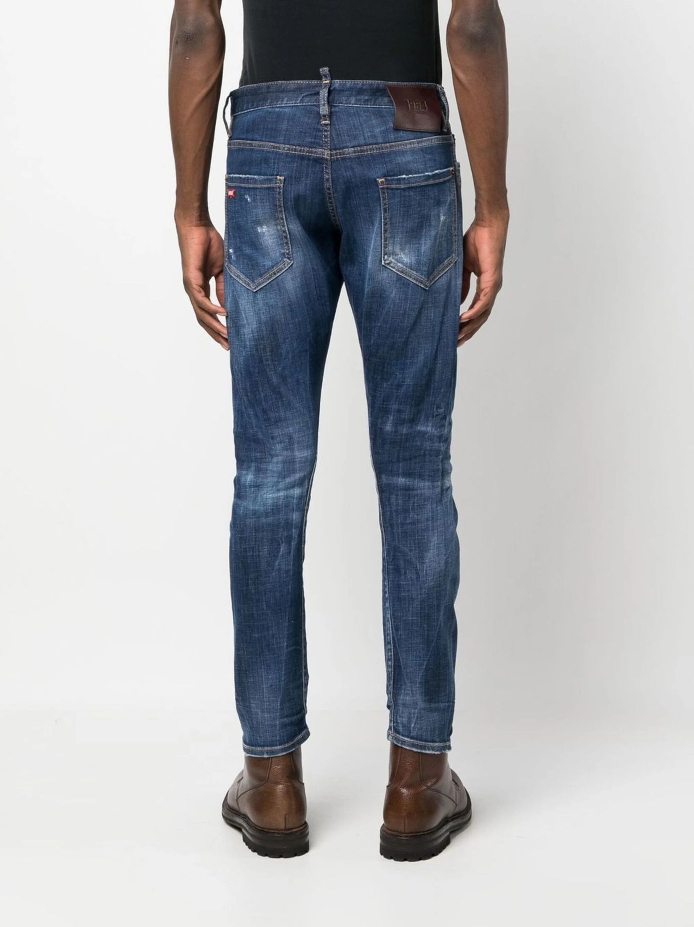 Dsquared2 1964 Patch Distressed Slim Jeans Blue