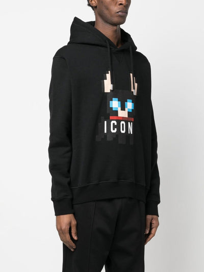 Dsquared2 Pixelated Ciro Printed Hoodie in Black