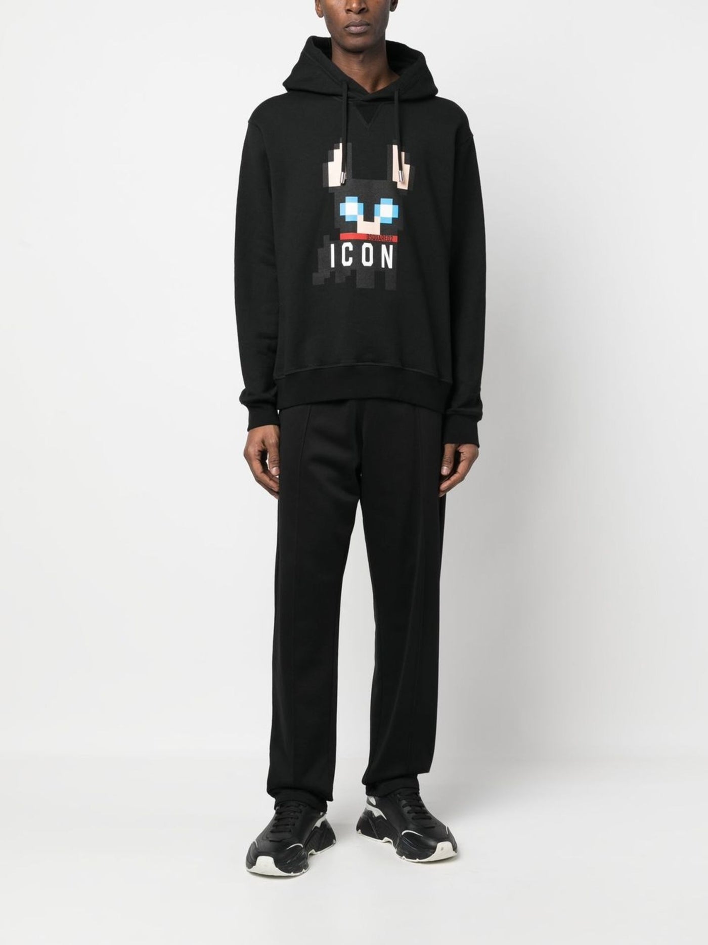 Dsquared2 Pixelated Ciro Printed Hoodie in Black