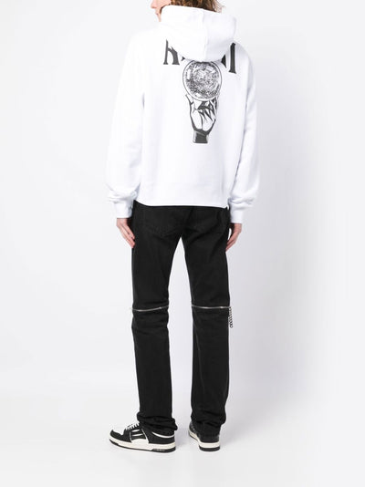 Amiri Crystal Ball Logo Hoodie in White