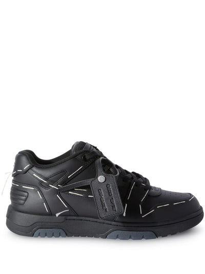 Off-White Out of Office Low Sartorial Stitched Leather Trainers in Black