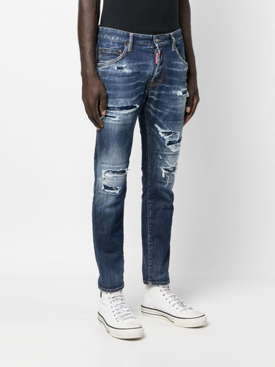 Dsquared2 Distressed-finish Tapered-leg Jeans Blue