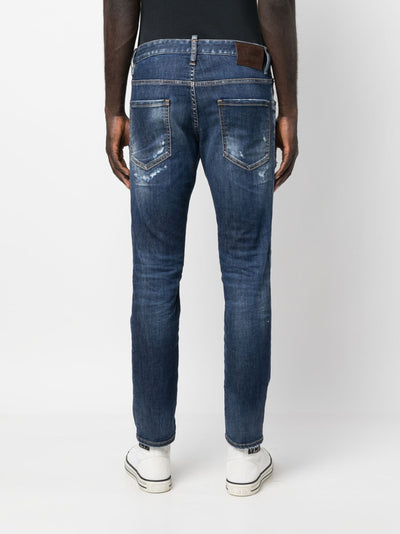 Dsquared2 Distressed-finish Tapered-leg Jeans Blue