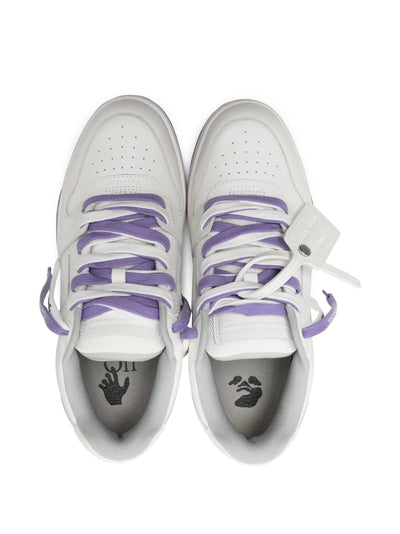 Off-White Out of Office Sartorial Stitched Leather Trainers White & Lilac Purple