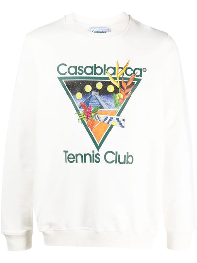 Casablanca Tennis Club Icon Graphic-print Sweatshirt White
