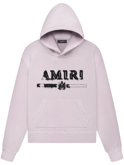Amiri Logo Patch Cotton Hoodie in Pink