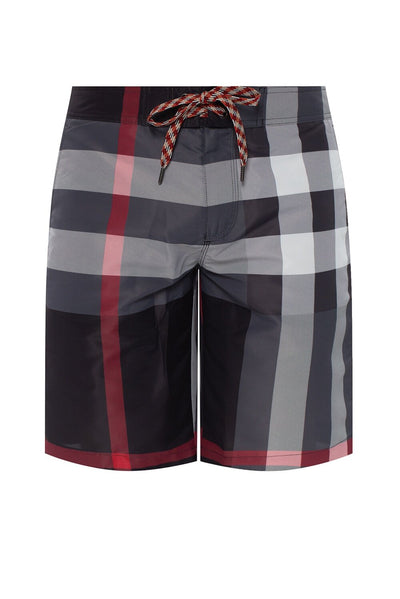 Burberry Checkered Swim Shorts in Grey