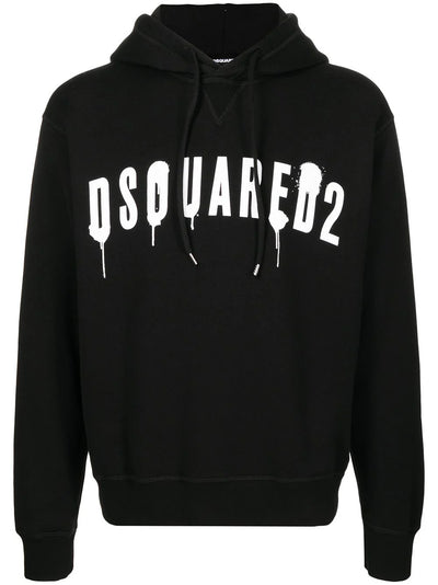 Dsquared2 Graffiti-print Paint Logo Hoodie in Black