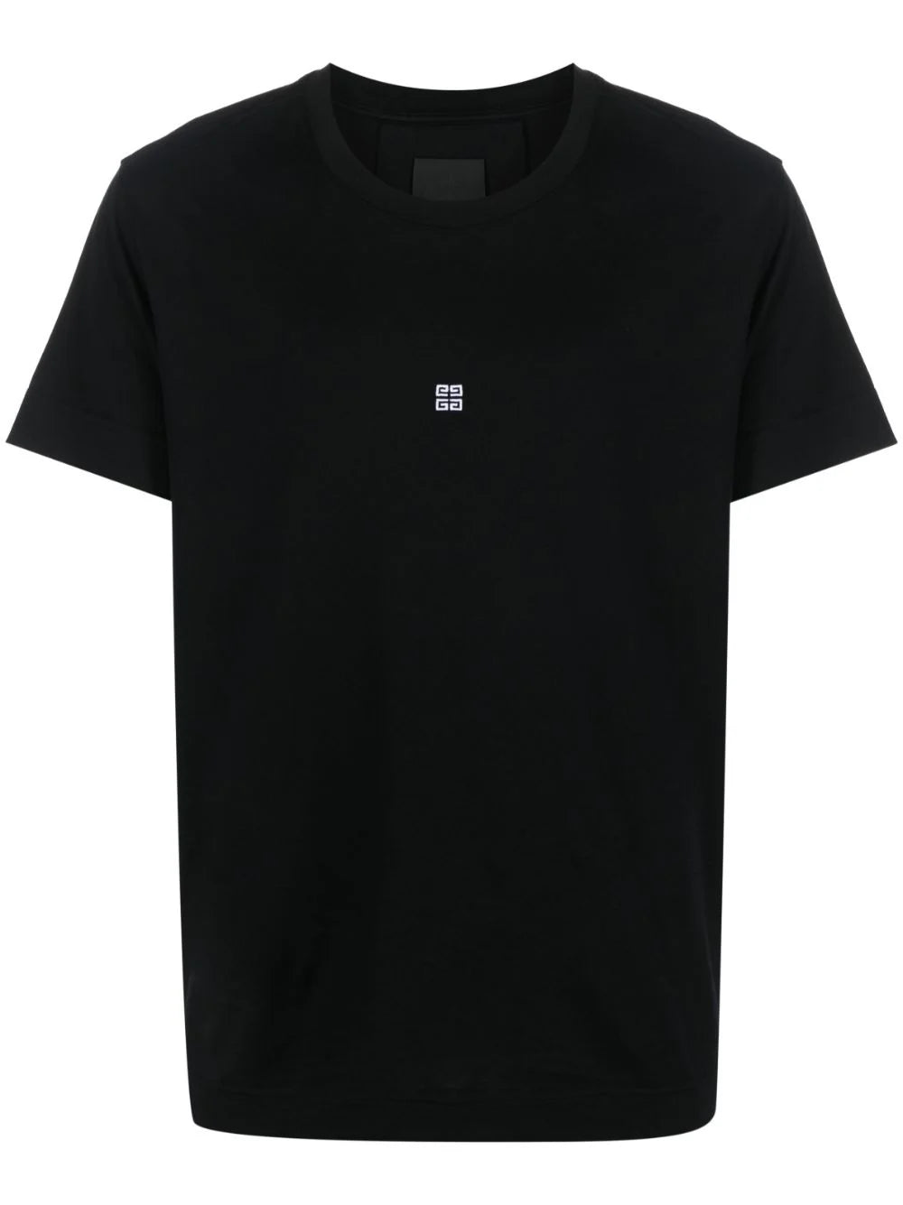 Givenchy – Schwarzes T-Shirt mit kleinem 4G-Logo-Stickerei