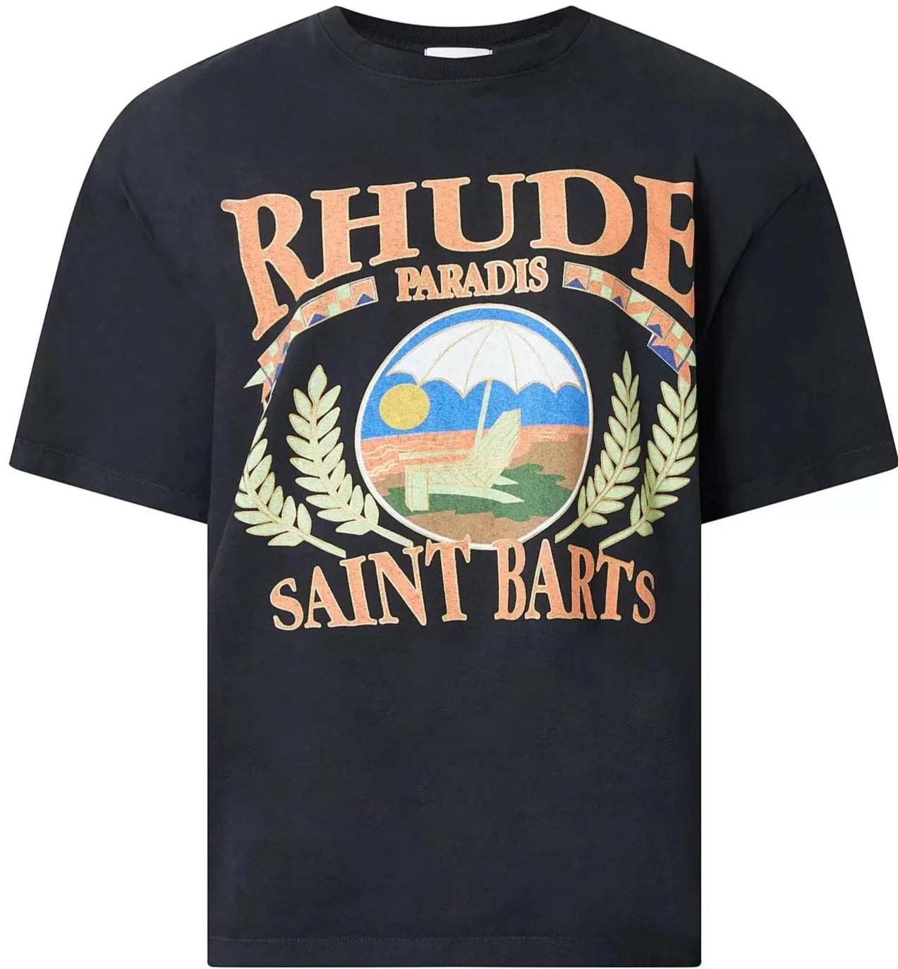 Rhude Saint Barts Beach Chair Logo T-Shirt in Black