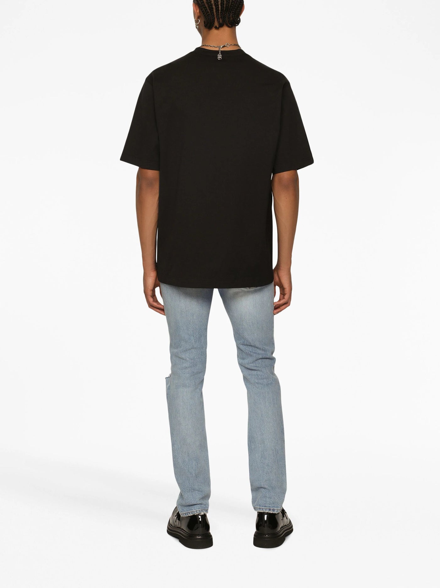 Dolce & Gabbana Interlock DG Logo Print T-Shirt in Black