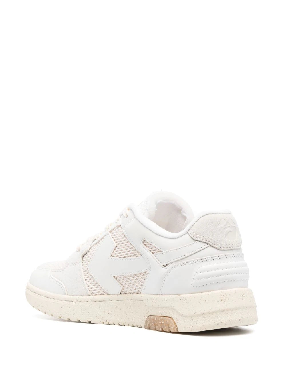 Off-White Out of Office Slim Leather Mesh Trainers in Cream White