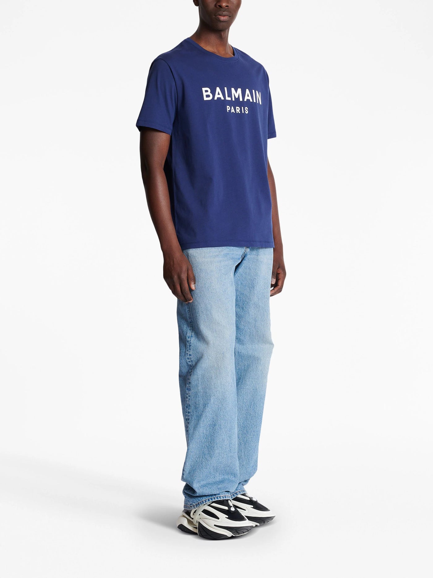 Balmain – T-Shirt mit Logo-Print in Marine