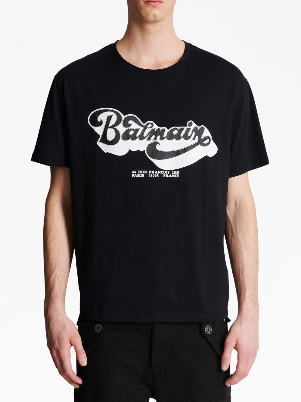 Balmain 70s Logo Print T-Shirt in Black