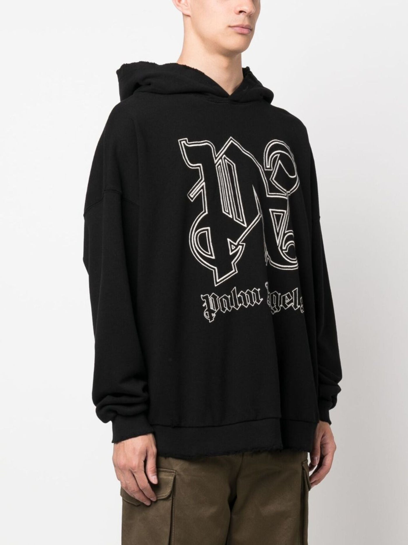 Palm Angels PA Monogram Logo Hoodie in Black