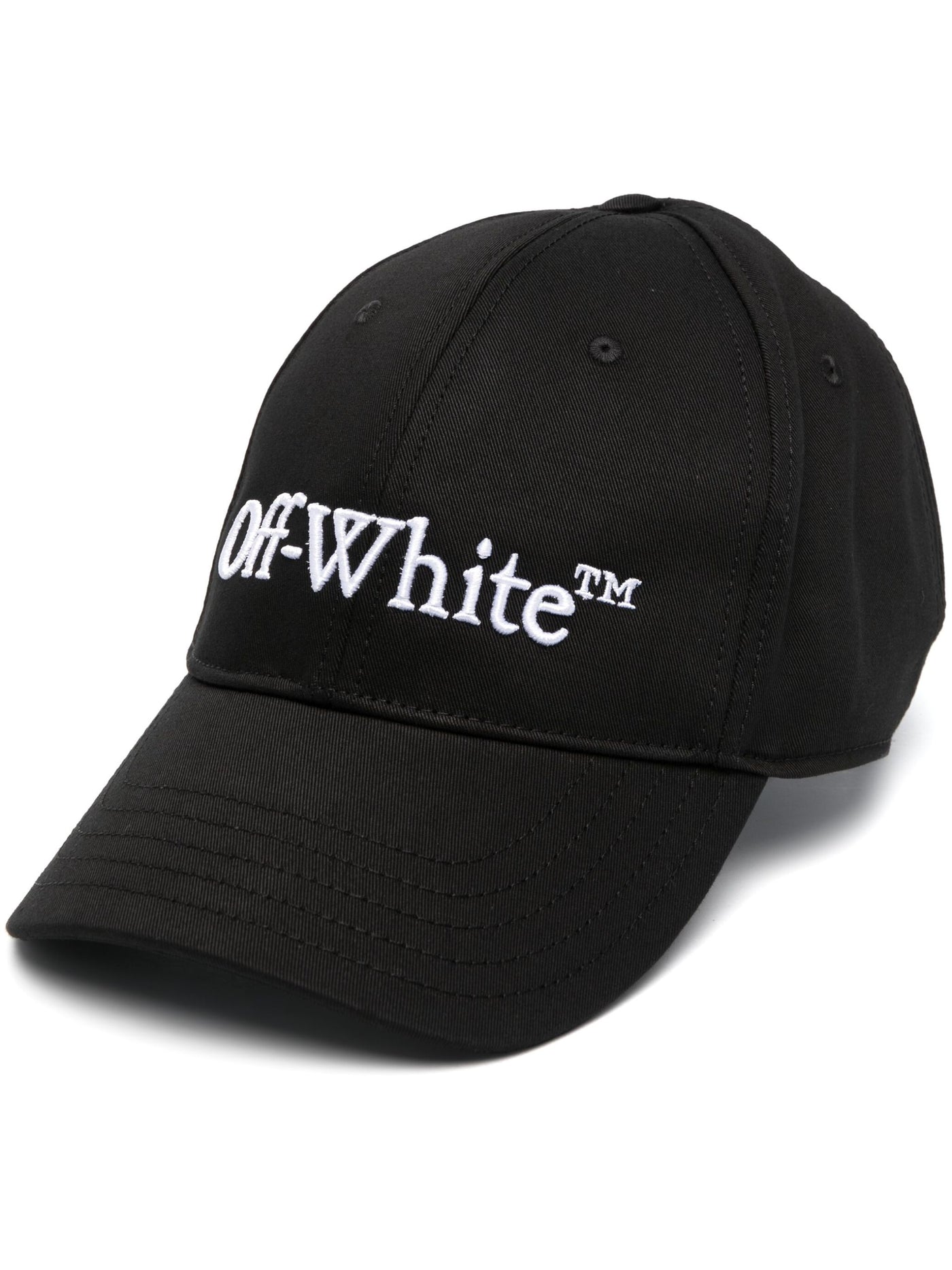 Off-White – Schwarze Baseballkappe mit Bookish-Logo 