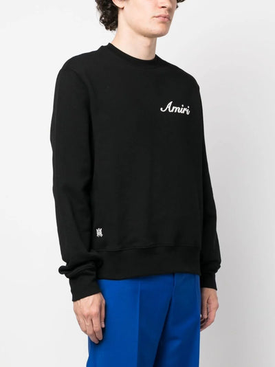 Amiri Script Logo Embroidered Sweatshirt in Black