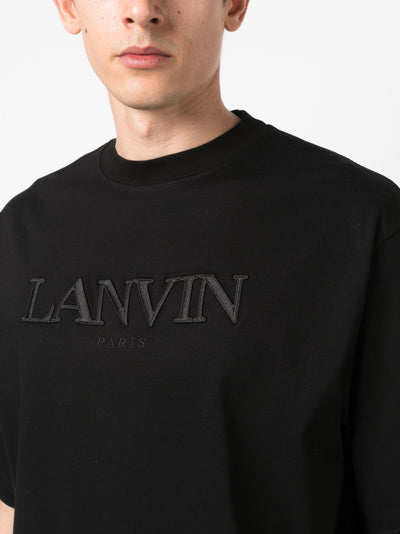 Lanvin Embroidered Logo T-Shirt in Black