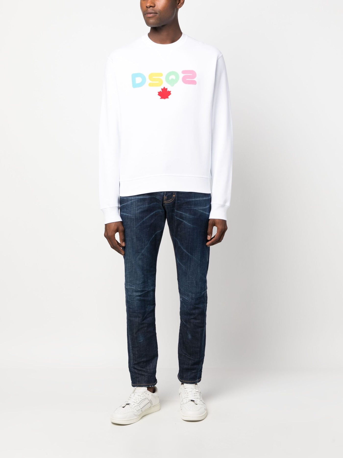 Dsquared2 DSQ2 Rainbow Applique logo White Sweatshirt