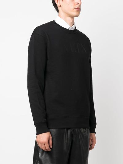 Valentino Black VLTN Logo Printed Sweatshirt in Black