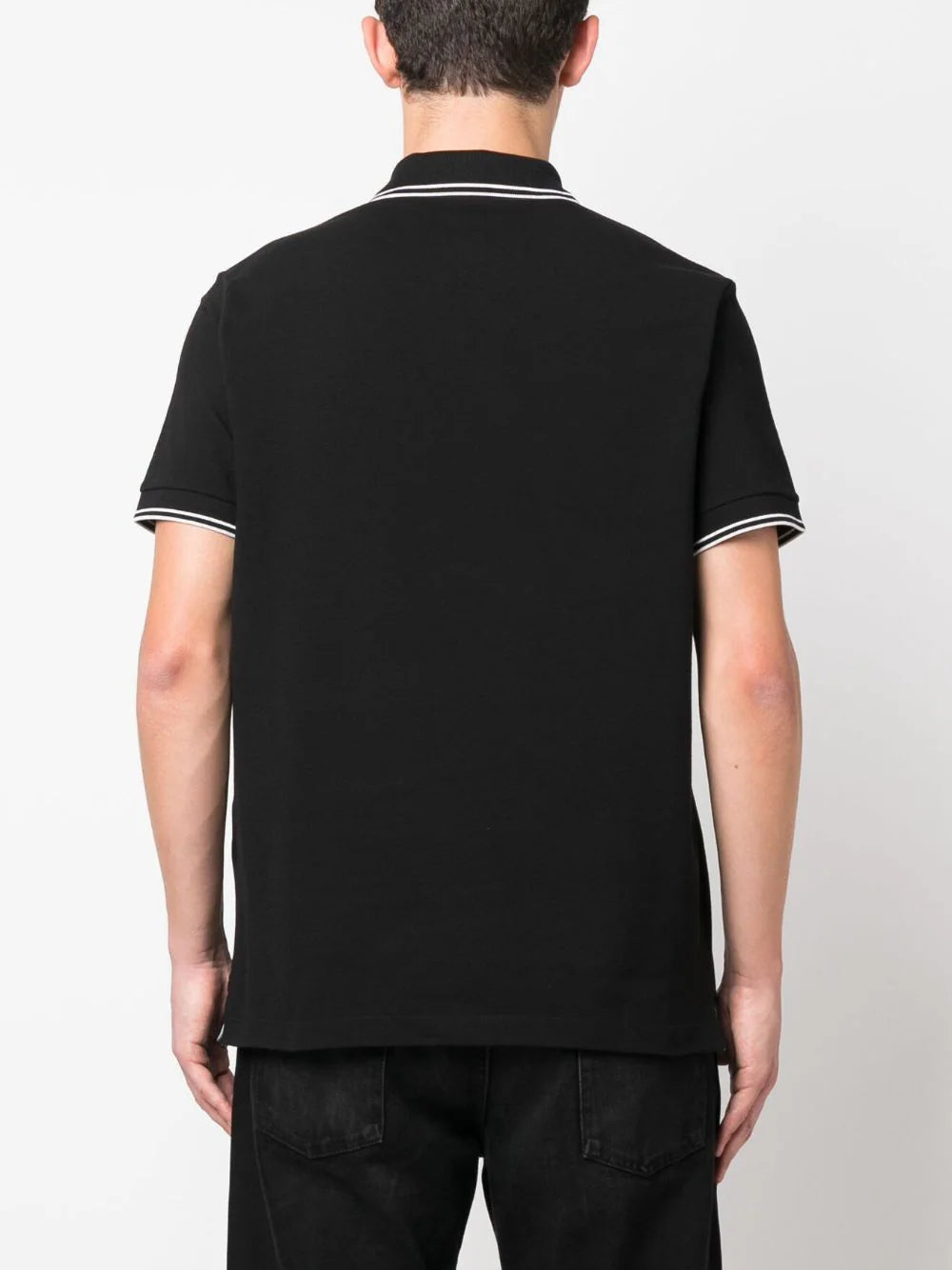 Stone Island Compass Patch Logo Polo in Black