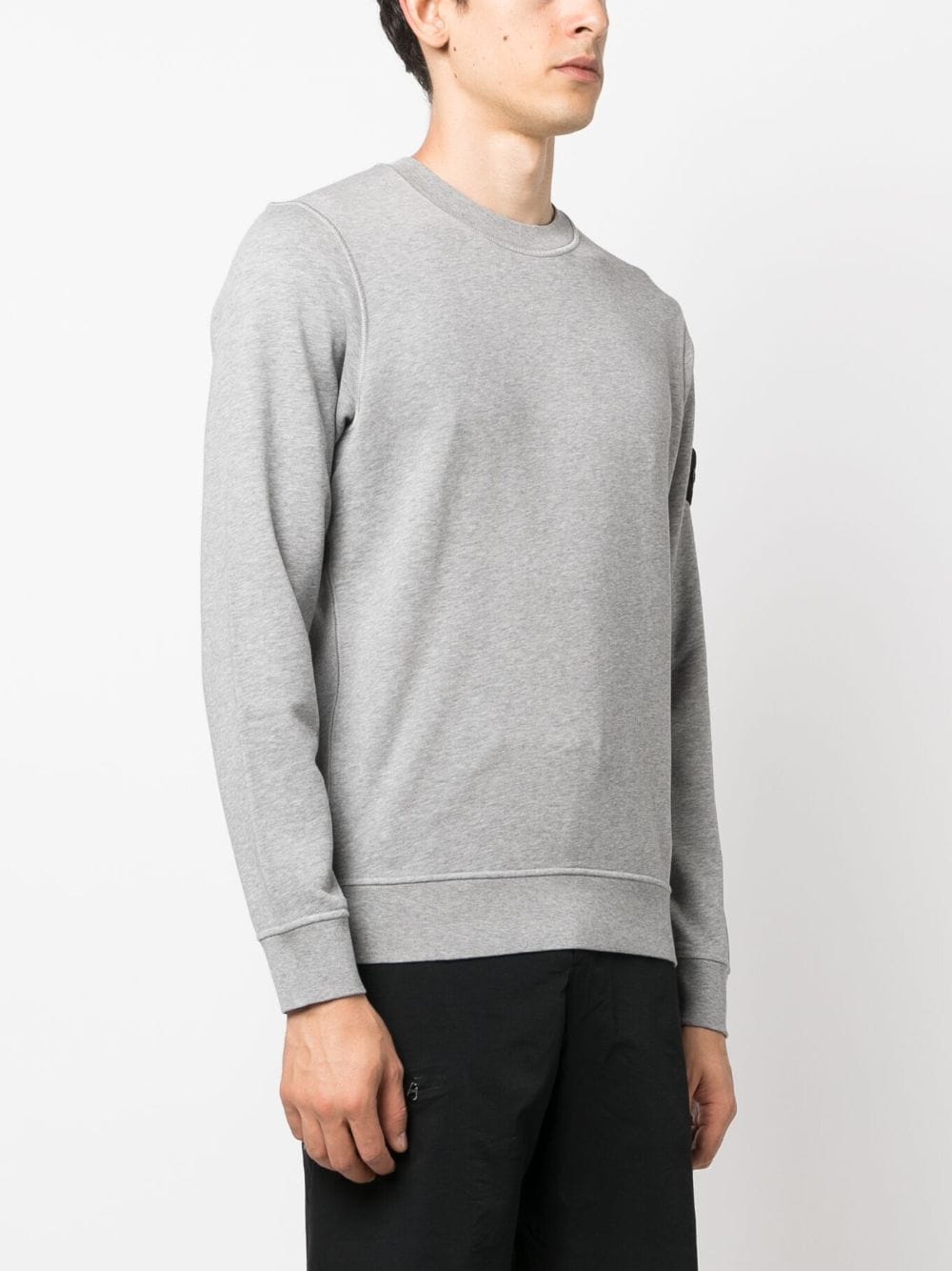 Stone Island Compass Patch Cotton Sweatshirt in Grey